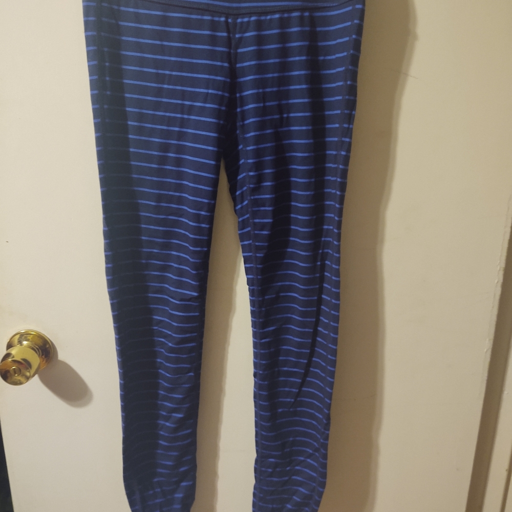 Athleta blue stripe leggings